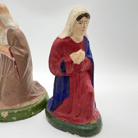 VTG 40s Nativity Scene Mary & Joseph Paper Mache Replacement 4” Figurine Germany - Picture 8 of 11
